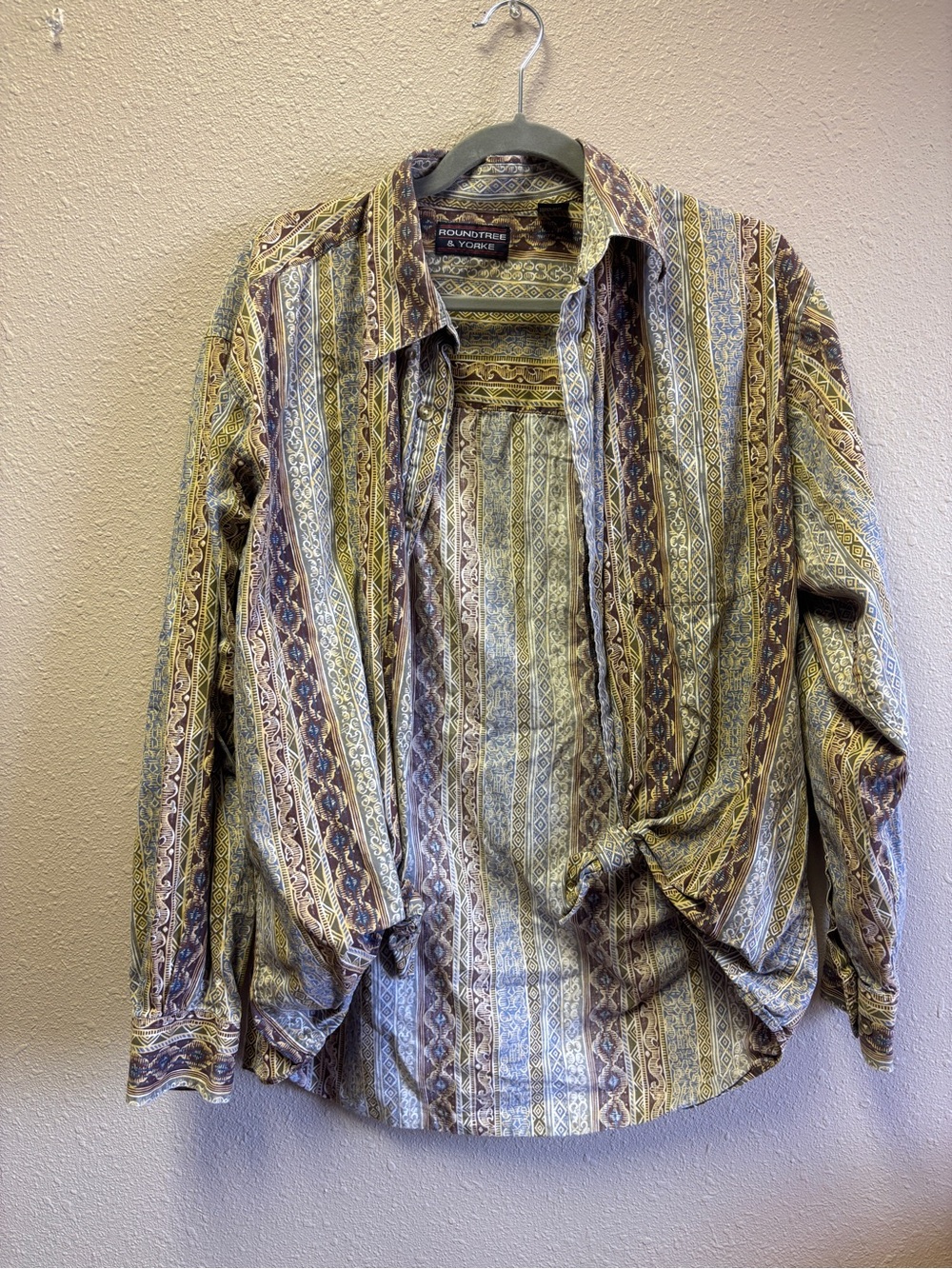 Roundtree & Yorke Men's Multicolor Striped Lightweight Shirt Jacket